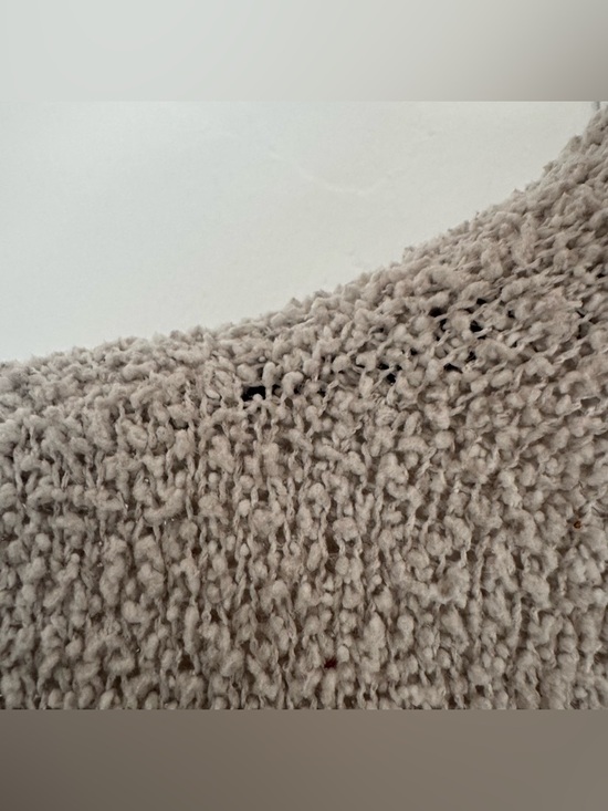 UGG Sage Sweater Cowl Neck Fluffy Textured Ribbed Minimal Neutral - Picture 8 of 11